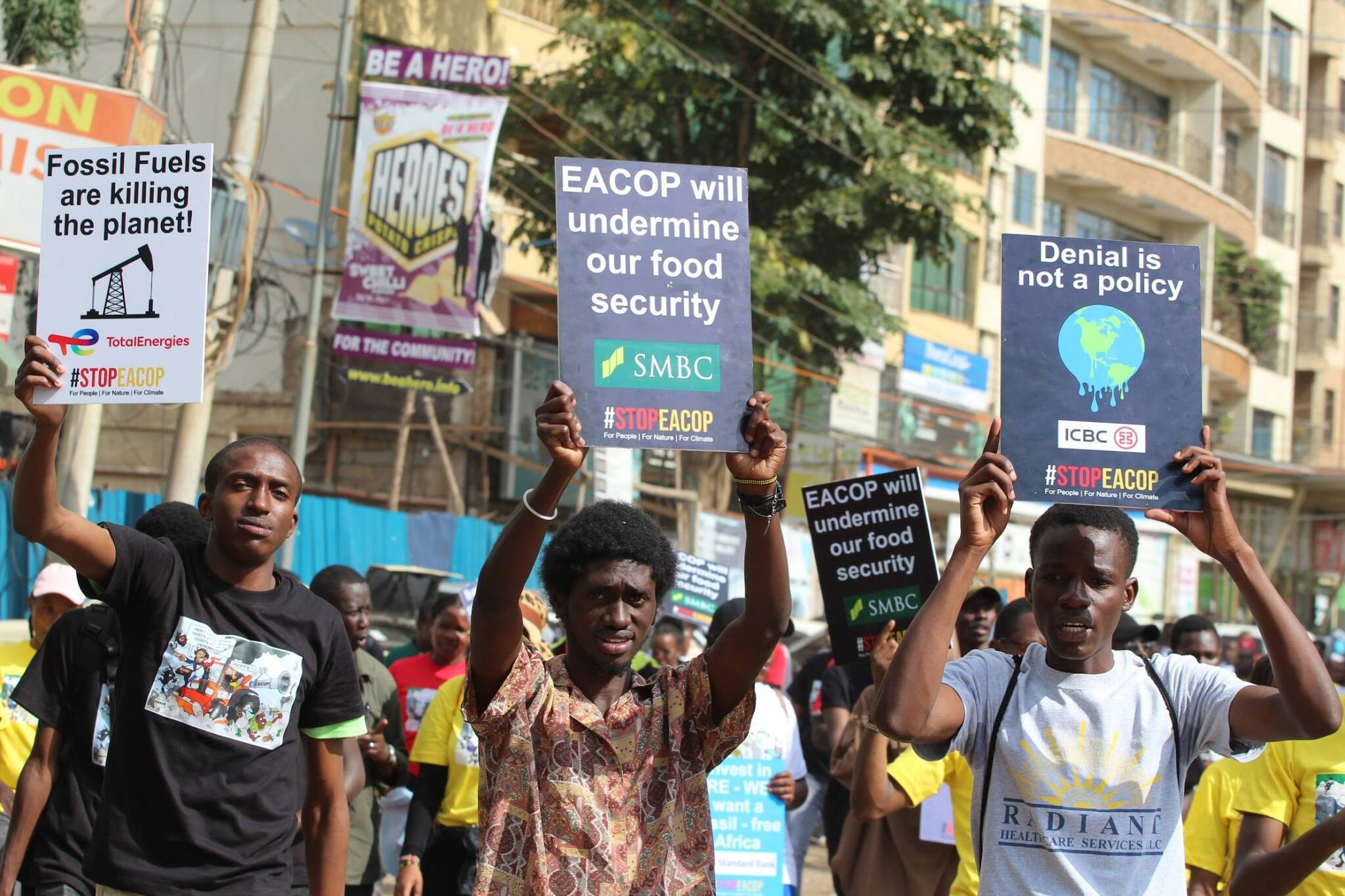 Ugandan students protesting against EACOP